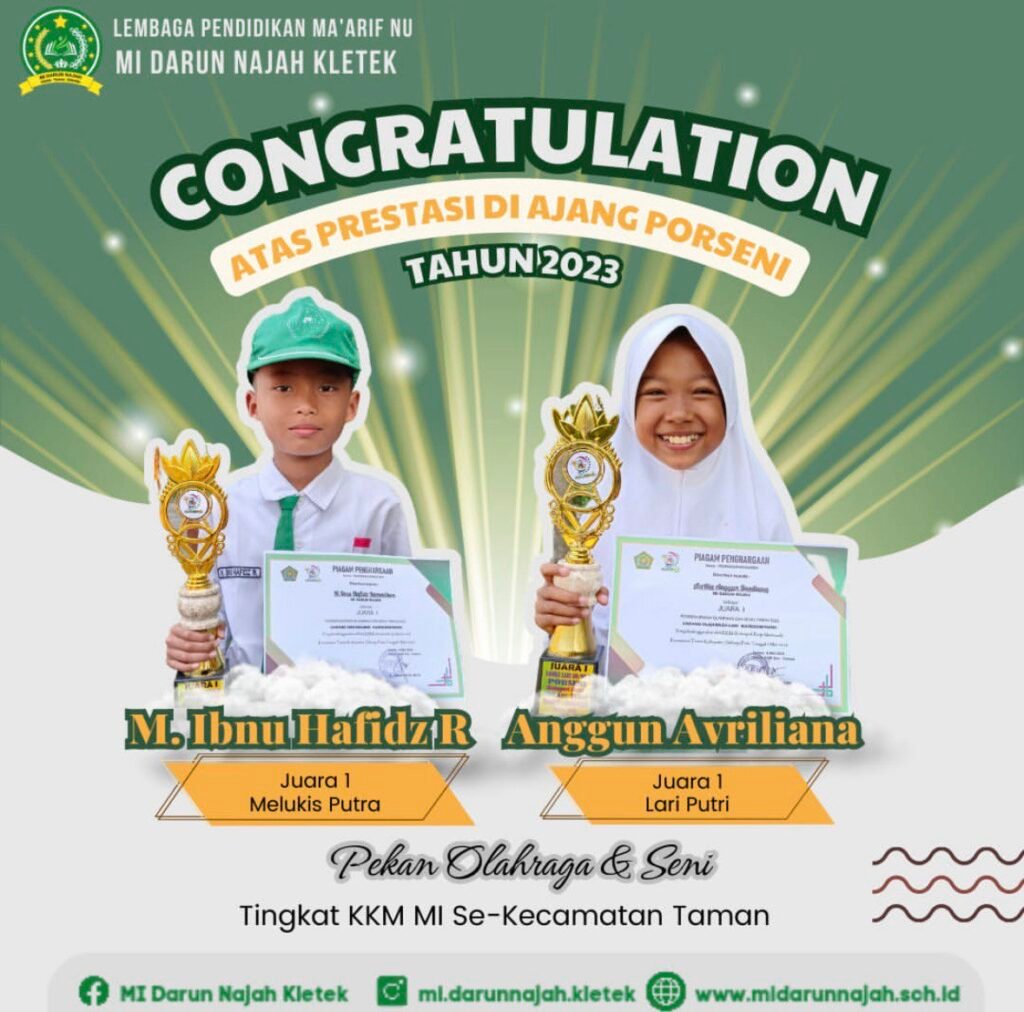 M. Ibnu Hafidz R 	JUARA 1 (Melukis Pa)
Anggun Avriliana 	JUARA 1 (Melari Mi)